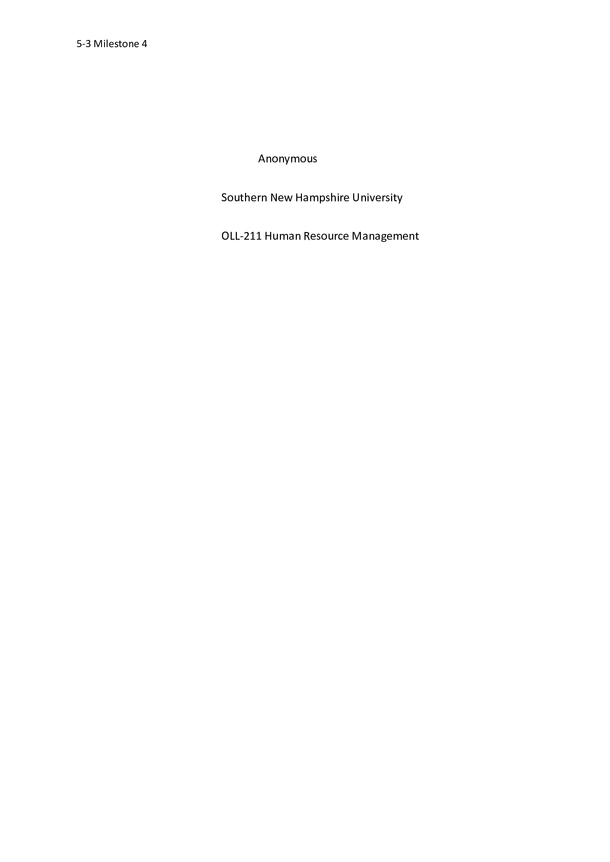 Preview image for IT 510 Milestone 4 download|    Anonymous  Southern New Hampshire University  OLL-211